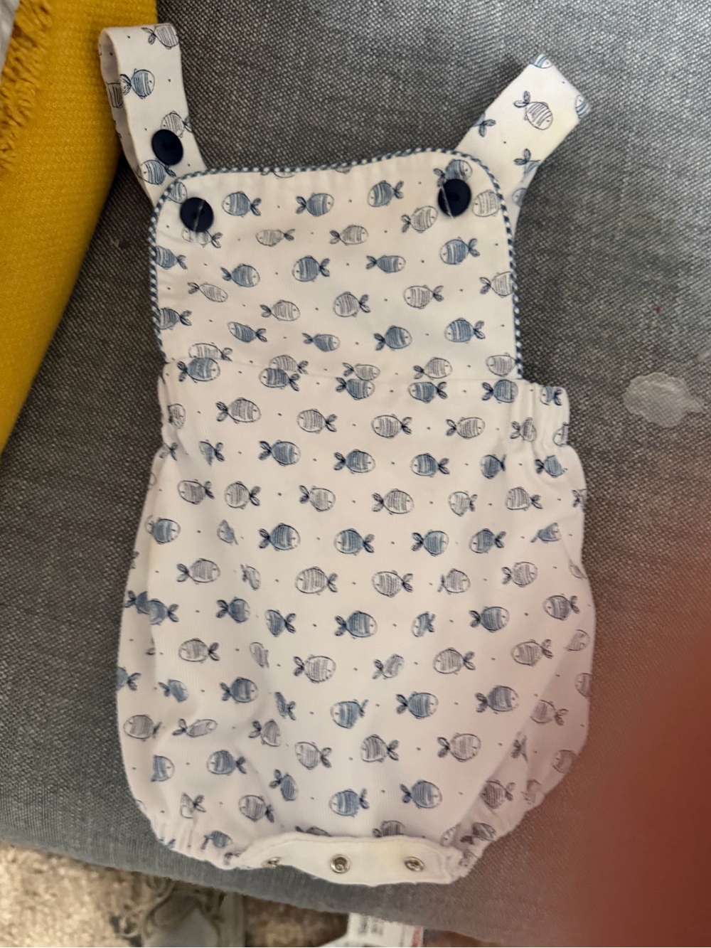 Florence Eiseman Baby Fish Print Bubble Romper Sz 6M